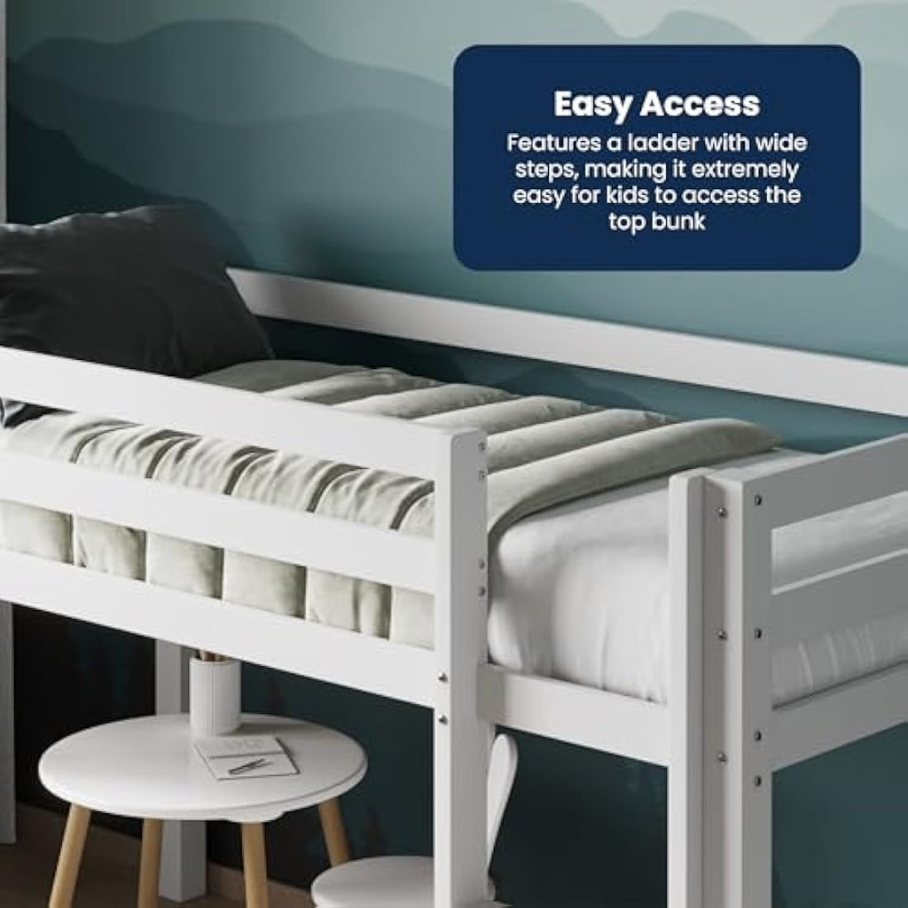 Flair Furnishings Kids Mid Sleeper Cabin Bed - White Pine Wood