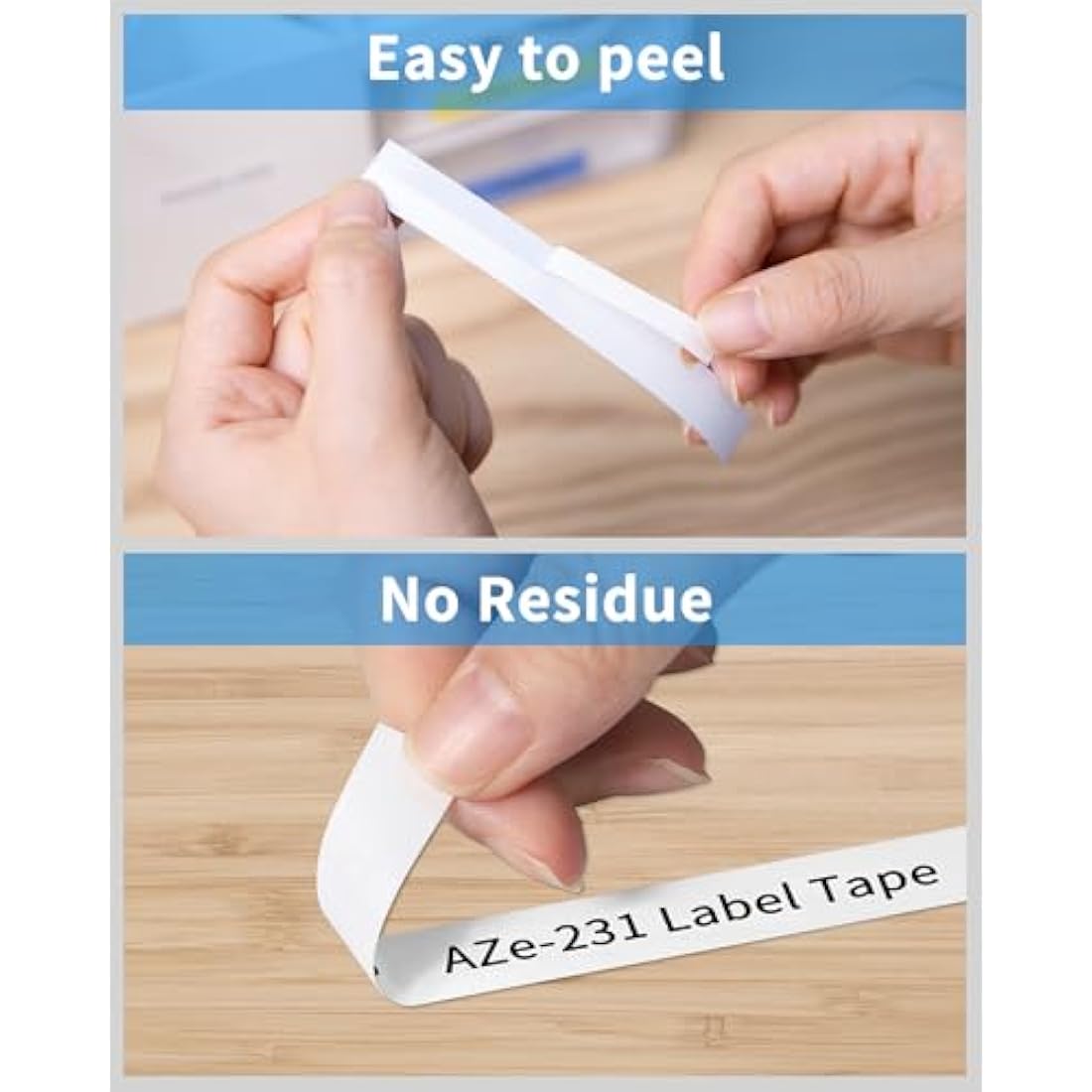 Upwinning 5-Pack TZe-231 Label Tape 12mm Black on White for Brother P-Touch