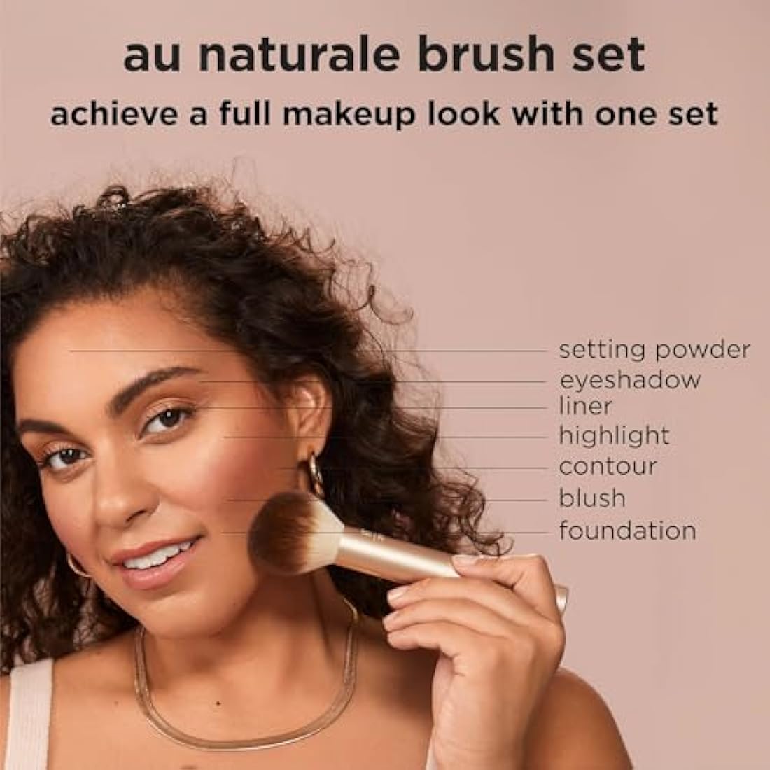 Real Techniques Au Naturale Makeup Brush Kit – 9 Piece Gold Face Set