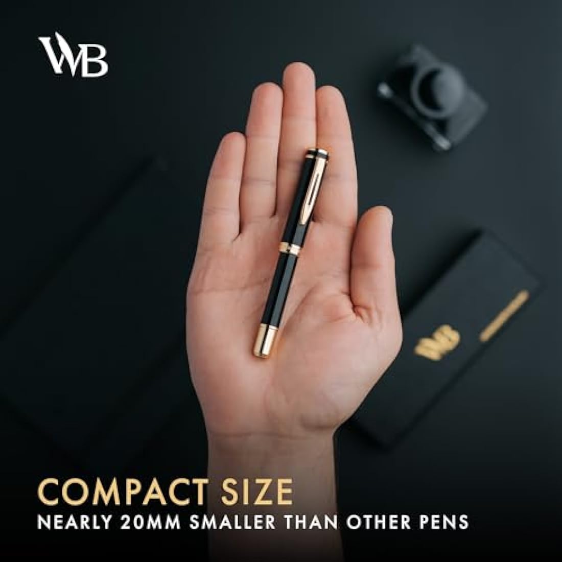 Wordsworth and Black Luxury Mini EDC Fountain Pen - Gold Finish Pocket Pen
