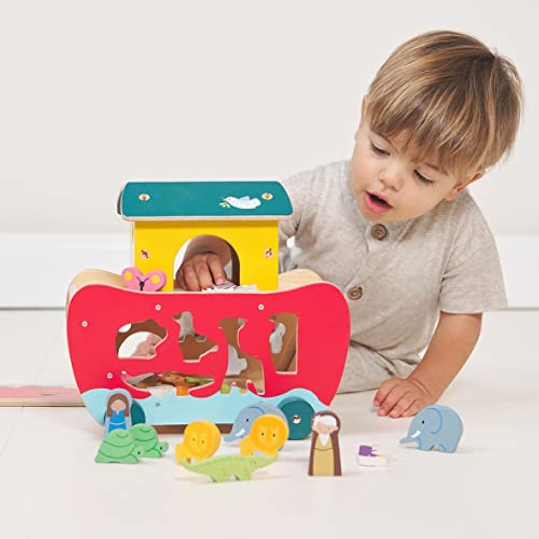 Tender Leaf Toys Wooden Noah's Ark Shape Sorter - Educational Toy