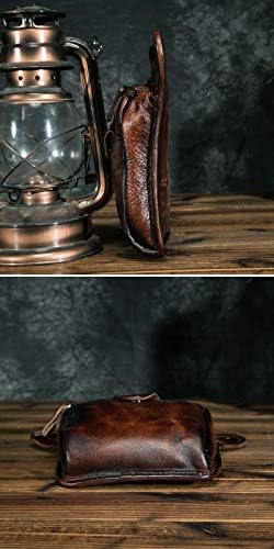 Mens Genuine Leather Motorcycle Drop Leg Bag & Waist Pack