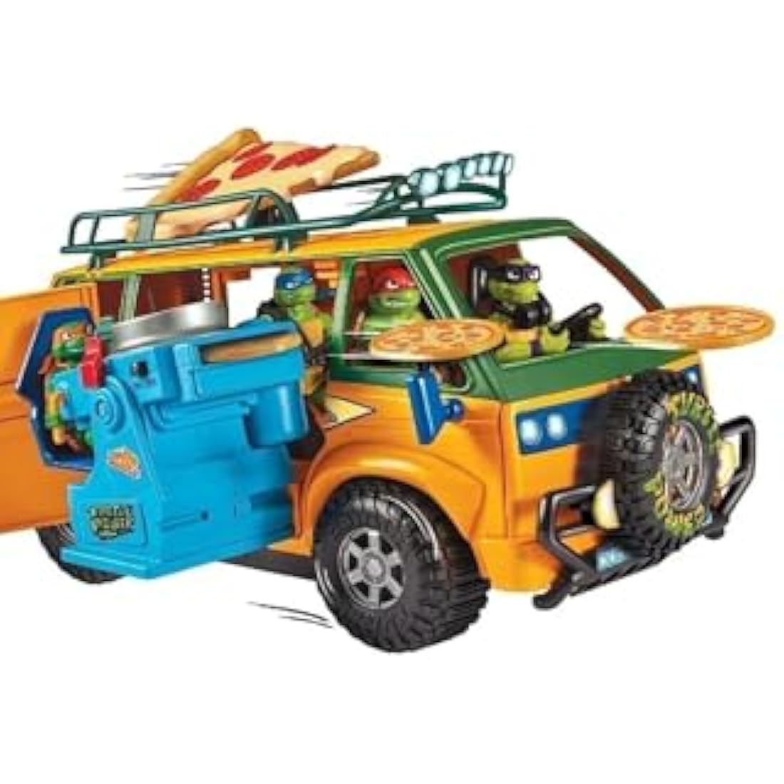TMNT Mutant Mayhem Pizza Fire Delivery Van – Motorized Toy Vehicle