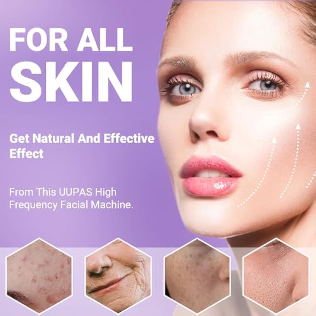 UUPAS High Frequency Facial Wand – Argon Skin Machine with 4 Tubes