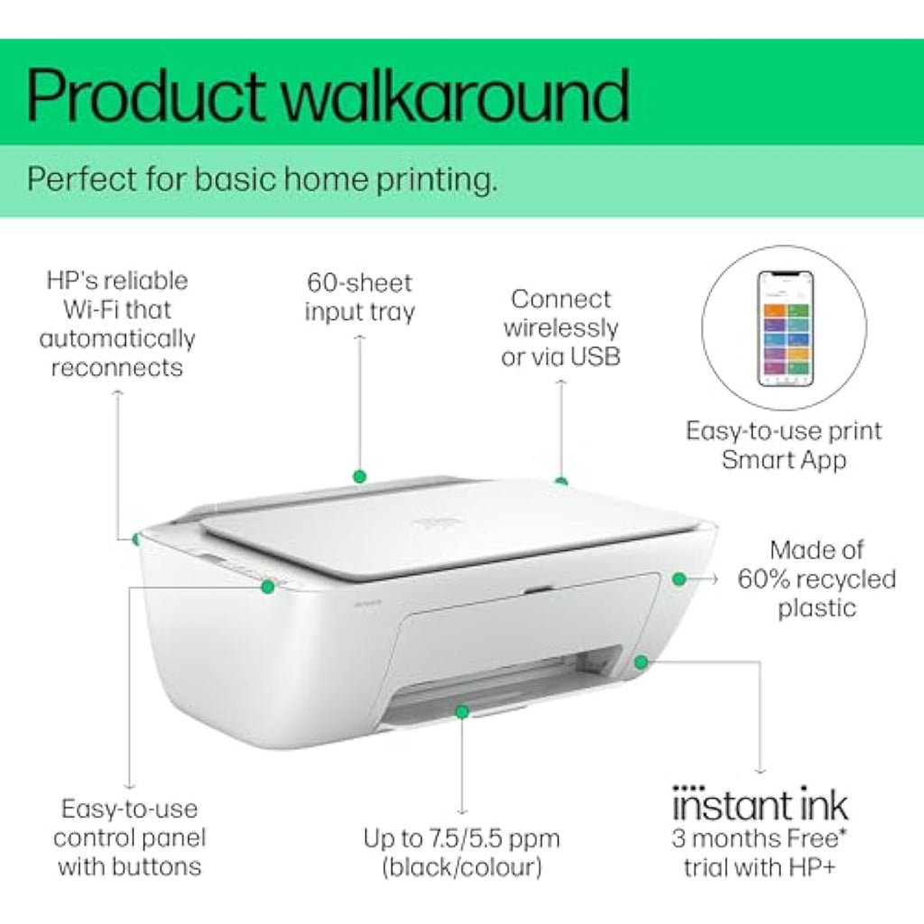 HP DeskJet 2810e All-in-One Wireless Color Printer – Print, Scan, Copy