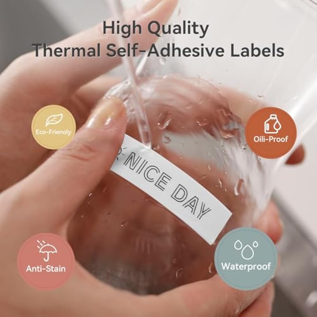 PRT Qutie Label Maker Tape | 15mm x 4M Waterproof Vinyl Labels - White