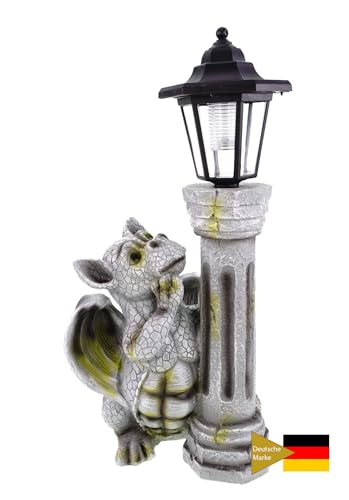 Jolof Store Baby Dragon Garden Figurine | Solar Lantern Outdoor Statue