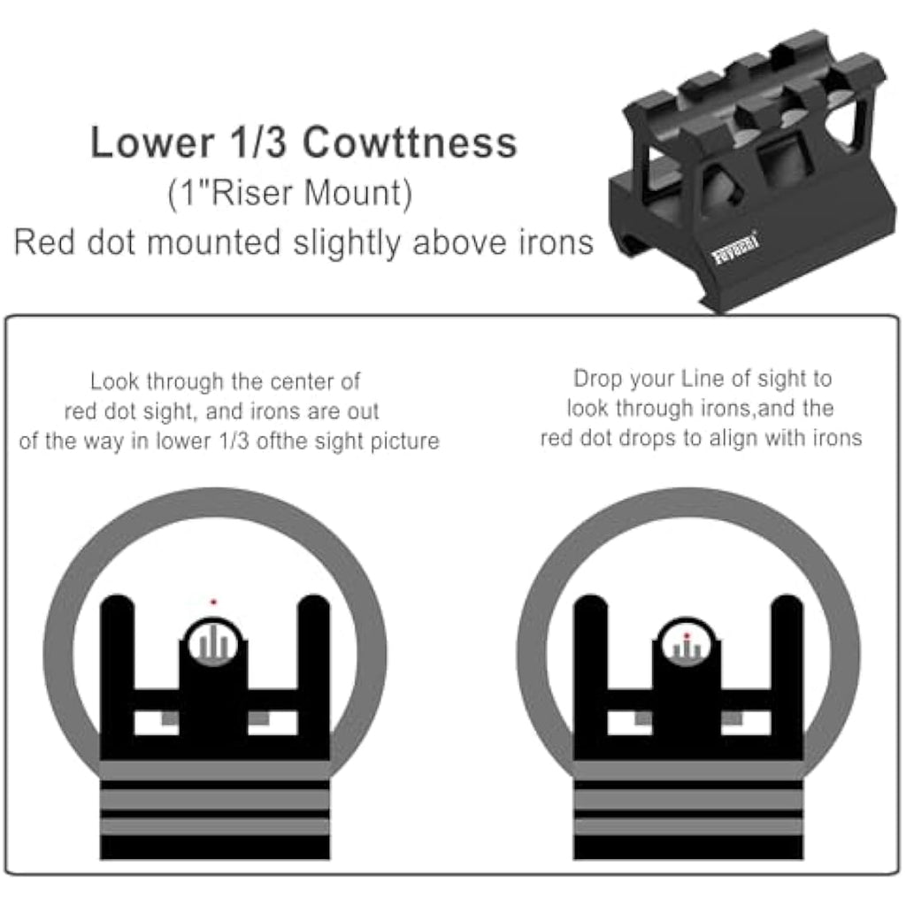 Feyachi RDS-25 Red Dot Sight - 4 MOA Rifle Scope with 1 inch Riser Mount