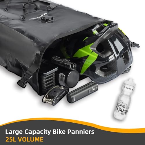 ROCKBROS Waterproof Bike Pannier Bag | 25L-32L Rear Rack Bag - Green