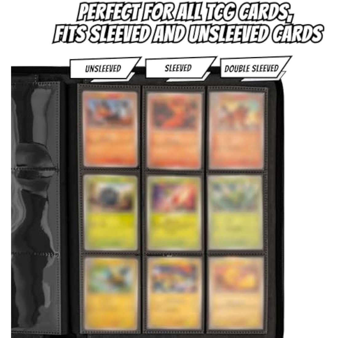 3D Pokemon Card Binder | 9-Pocket PU Leather TCG Album (360 Cards)