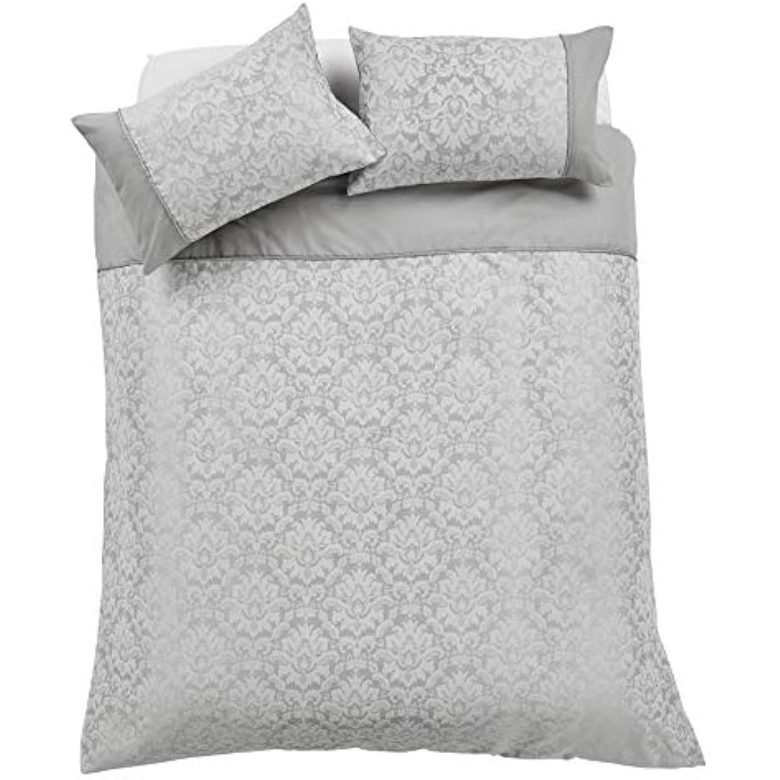 Olivia Rocco Savoy Jacquard Duvet Set – Grey Luxury Quilt Cover Bedding