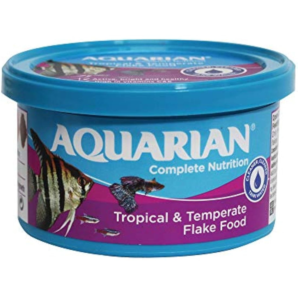 AQUARIAN Tropical Fish Food Flakes – Complete Nutrition, 25g Pot