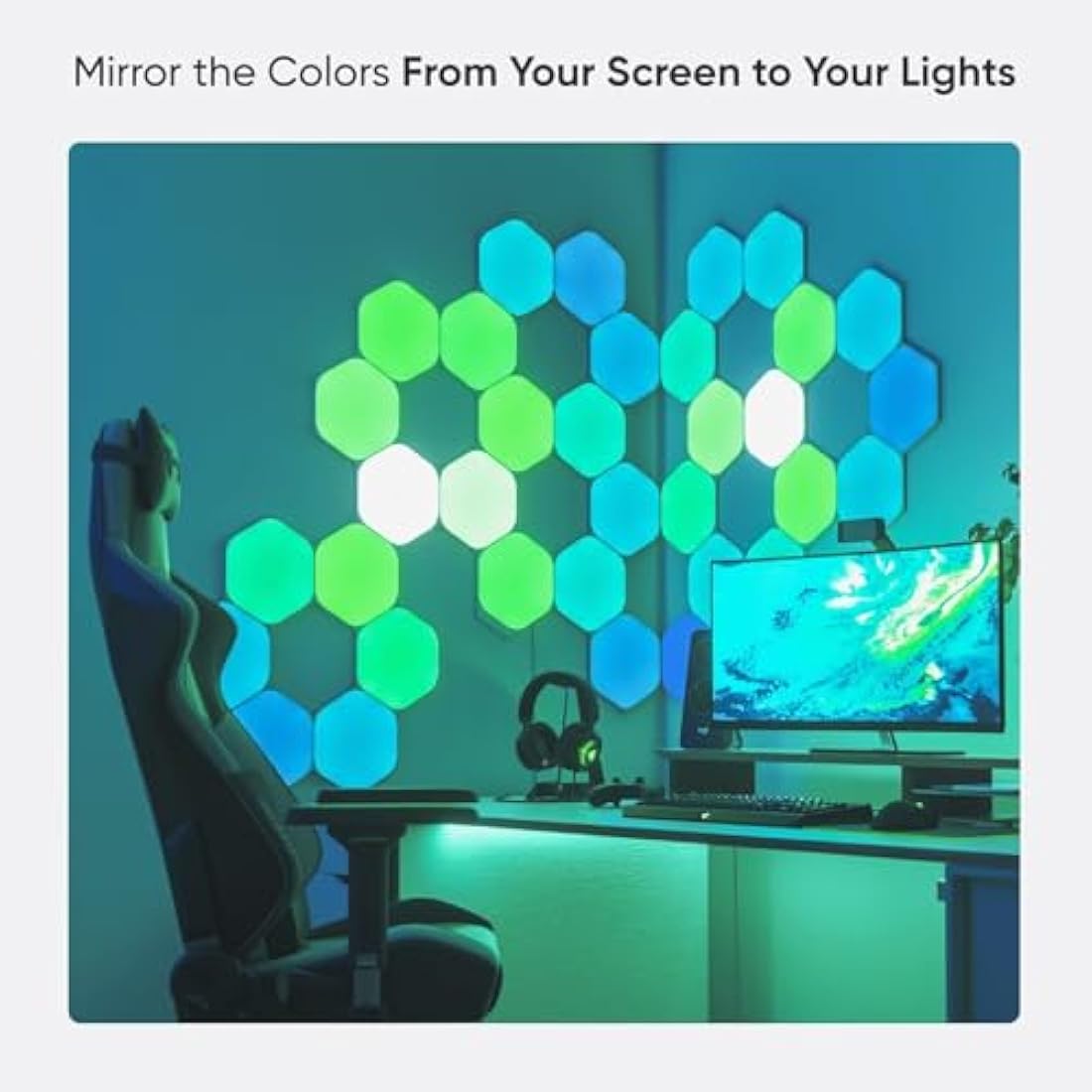 Nanoleaf Shapes Hexagon Starter Kit | 9 Modular LED Smart Light Panels