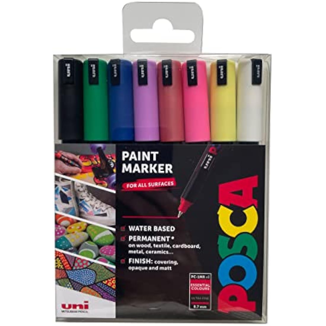 POSCA PC-1MR Ultra Fine Paint Markers - 8 Pack Multi-Surface Pens