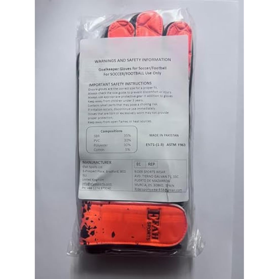 EFAH SPORTS Kids Soccer Goalkeeper Gloves | High Grip Youth Goalie Gear