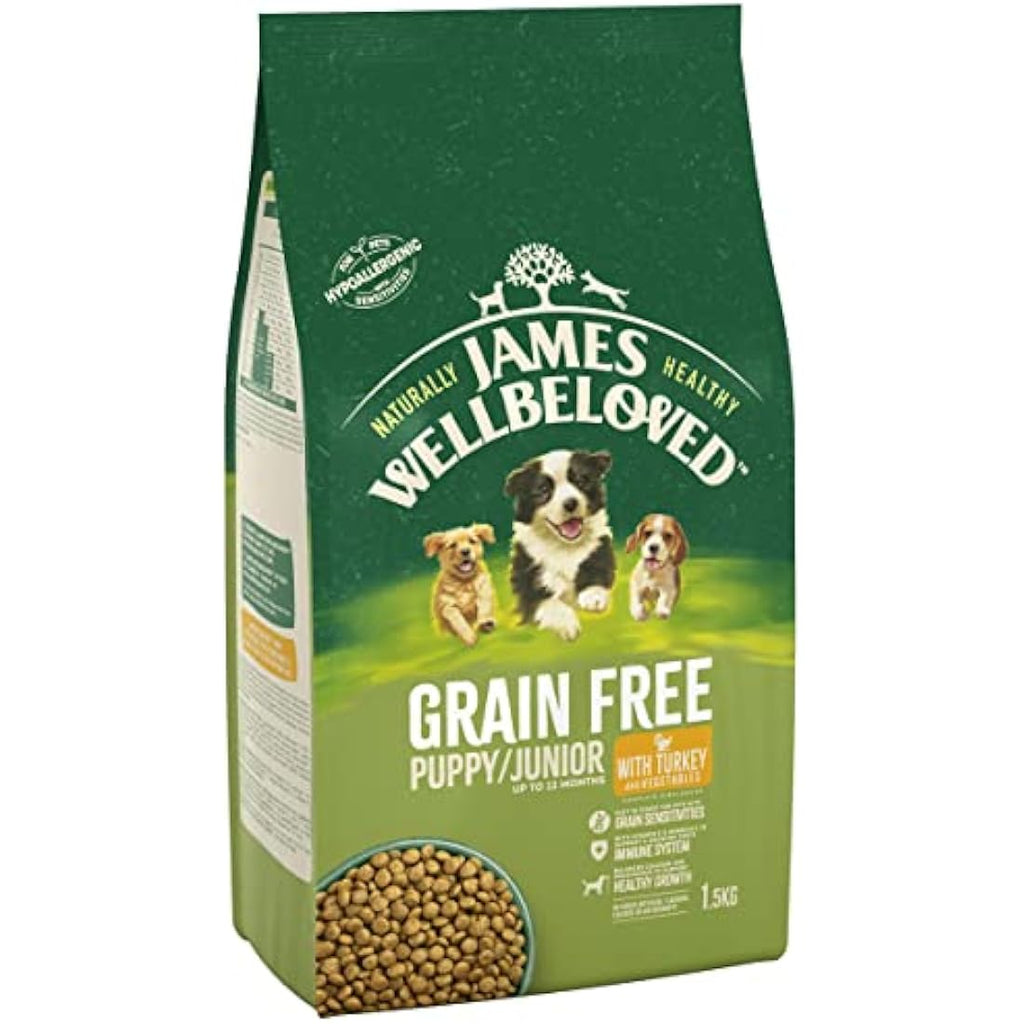 James Wellbeloved Junior Grain-Free Turkey Dog Food - Hypoallergenic 1.5kg