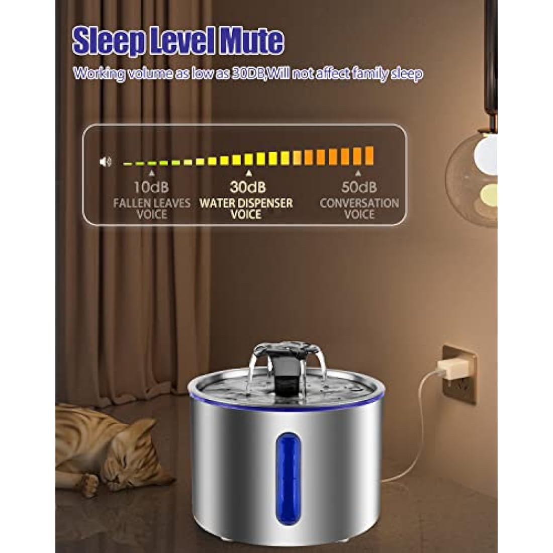 Jolof Store Stainless Steel Cat Water Fountain | Quiet Automatic Dispenser
