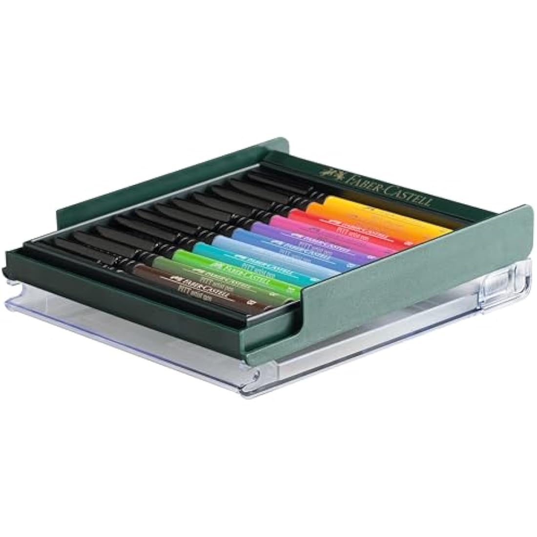 Faber-Castell Pitt Artist Pen Brush - India Ink Basic Tones - Set of 12