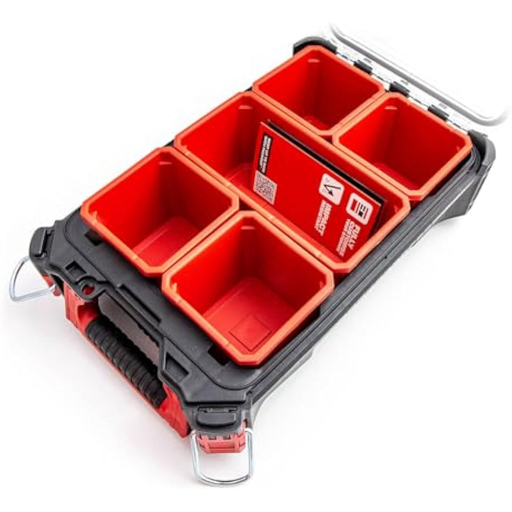 Milwaukee PACKOUT Compact Organiser Case – Durable Red Tool Storage