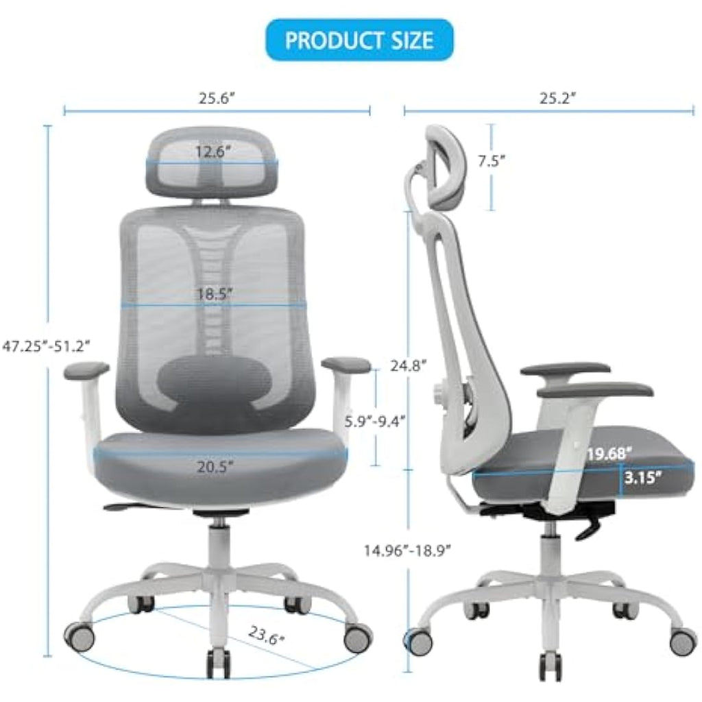 Magic Life Ergonomic Office Chair - Mesh Desk Chair with Lumbar Support