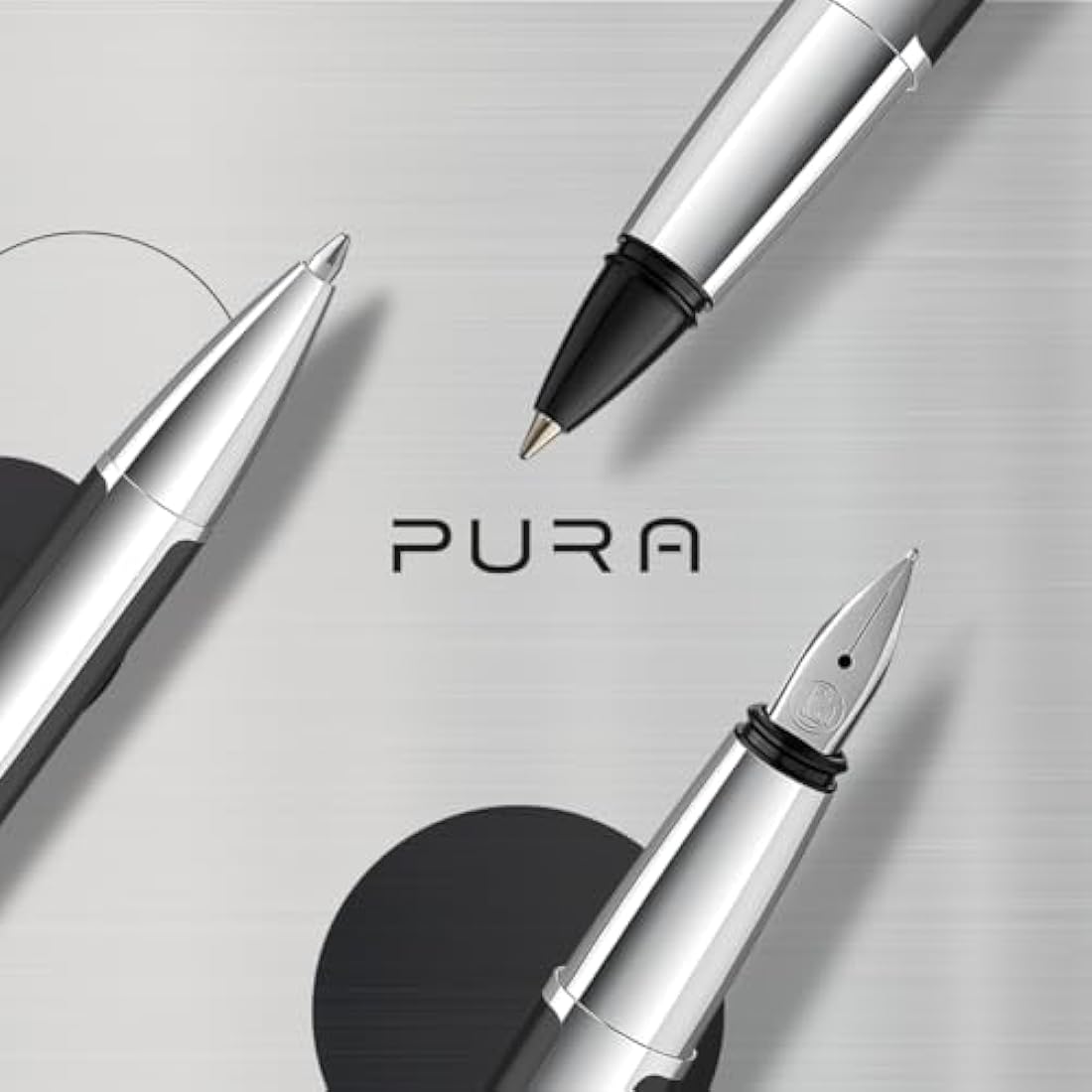Pelikan Pura Fountain Pen – Anthracite Aluminum, Medium Nib (M)