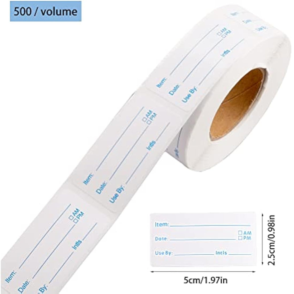 Removable Food Freezer Labels – 1000 Count Date Stickers