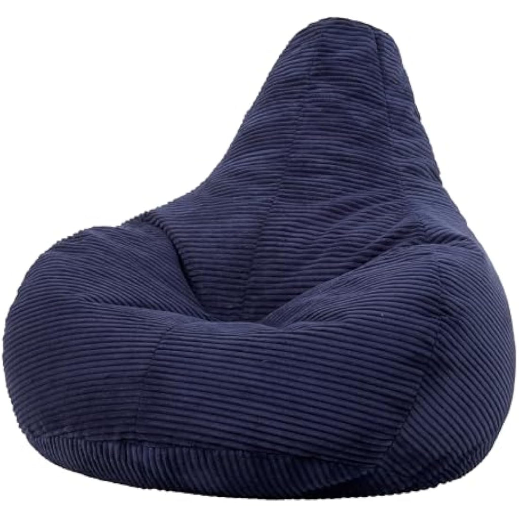 Icon Dalton Corduroy Recliner Bean Bag Chair - Navy Blue - Large Adult