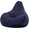 Icon Dalton Corduroy Recliner Bean Bag Chair - Navy Blue - Large Adult