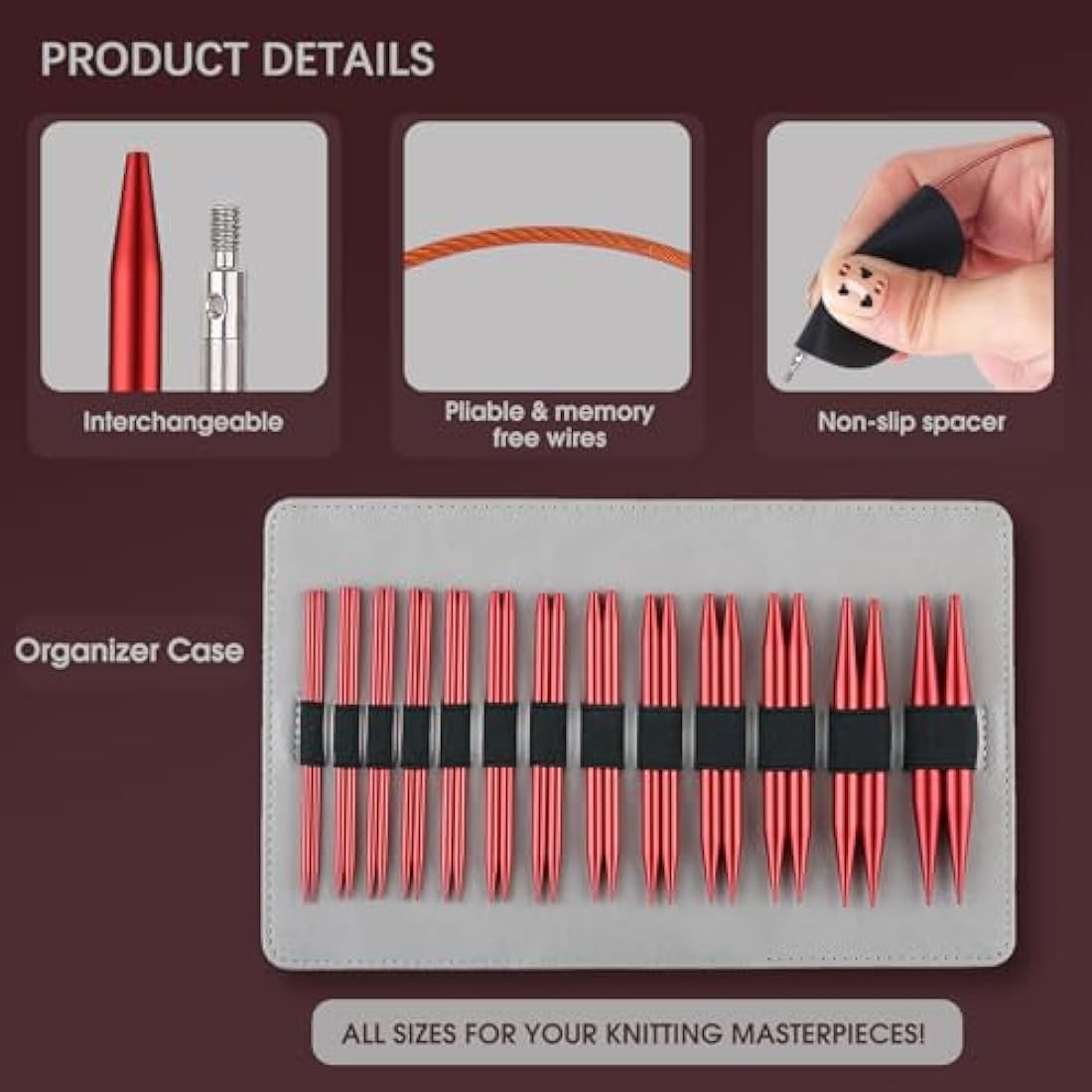 Interchangeable Circular Knitting Needles Set - 13 Sizes