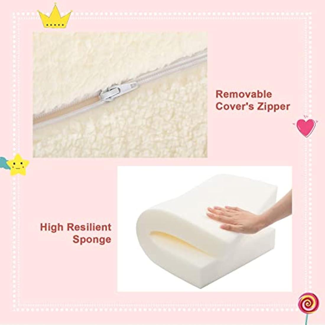 BEJOY Kids 2-in-1 Flip Out Sofa Bed – Sherpa Toddler Convertible Chair, White