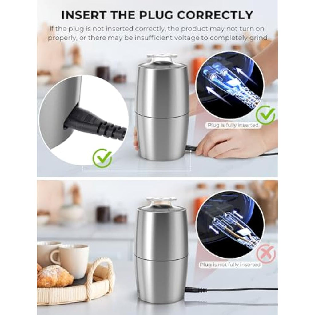 KYG Electric Coffee Grinder – 300W Stainless Steel Spice Mill, 70g Capacity