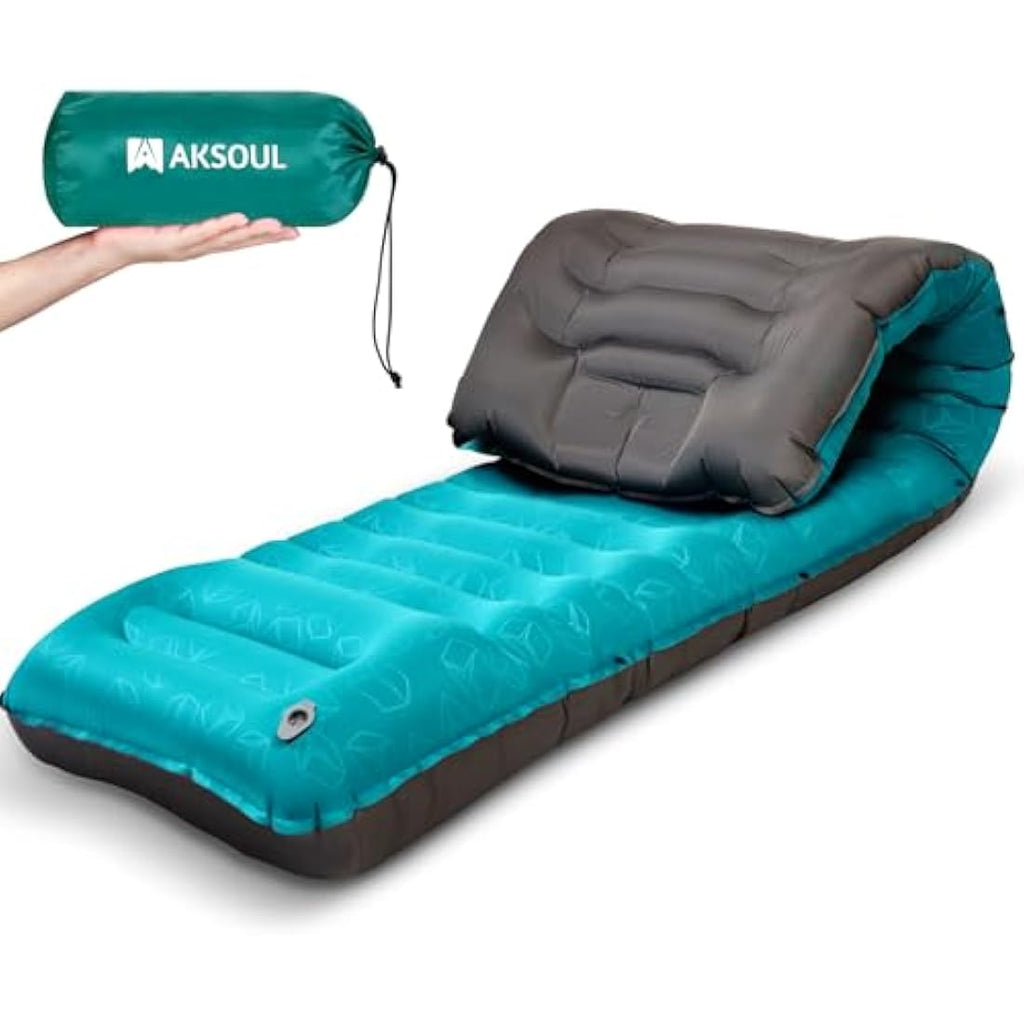 AKSOUL Self Inflating Sleeping Mat – 12cm Thick Ultralight Camping Mattress