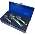 Professional Stubby Ratchet Handle Set | 1/4" 3/8" 1/2" Drive