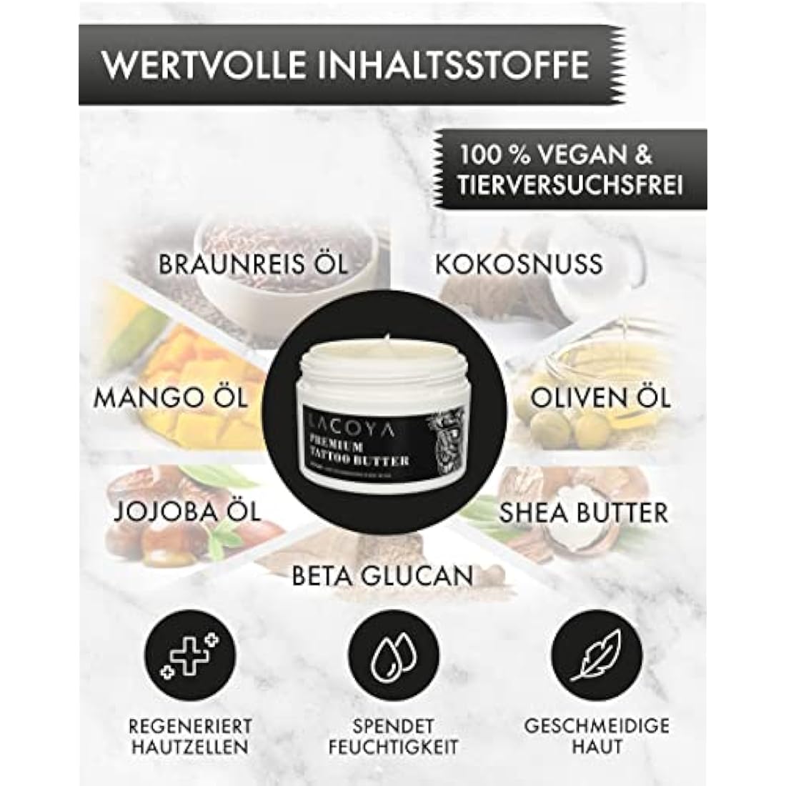 LACOYA Premium Tattoo Butter – Vegan Aftercare Cream with Shea Butter
