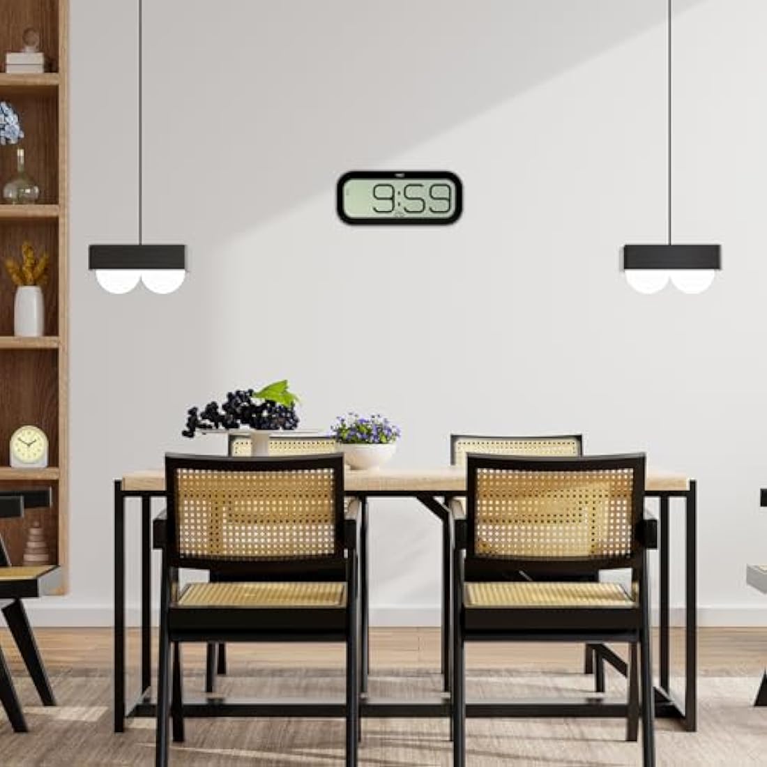 TFA Dostmann Radio Controlled Clock – 5 Alarm Sounds – Black 60.4514