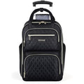 Ponhog Rolling Laptop Backpack | 15.6 Inch Wheeled Travel Bag - Black