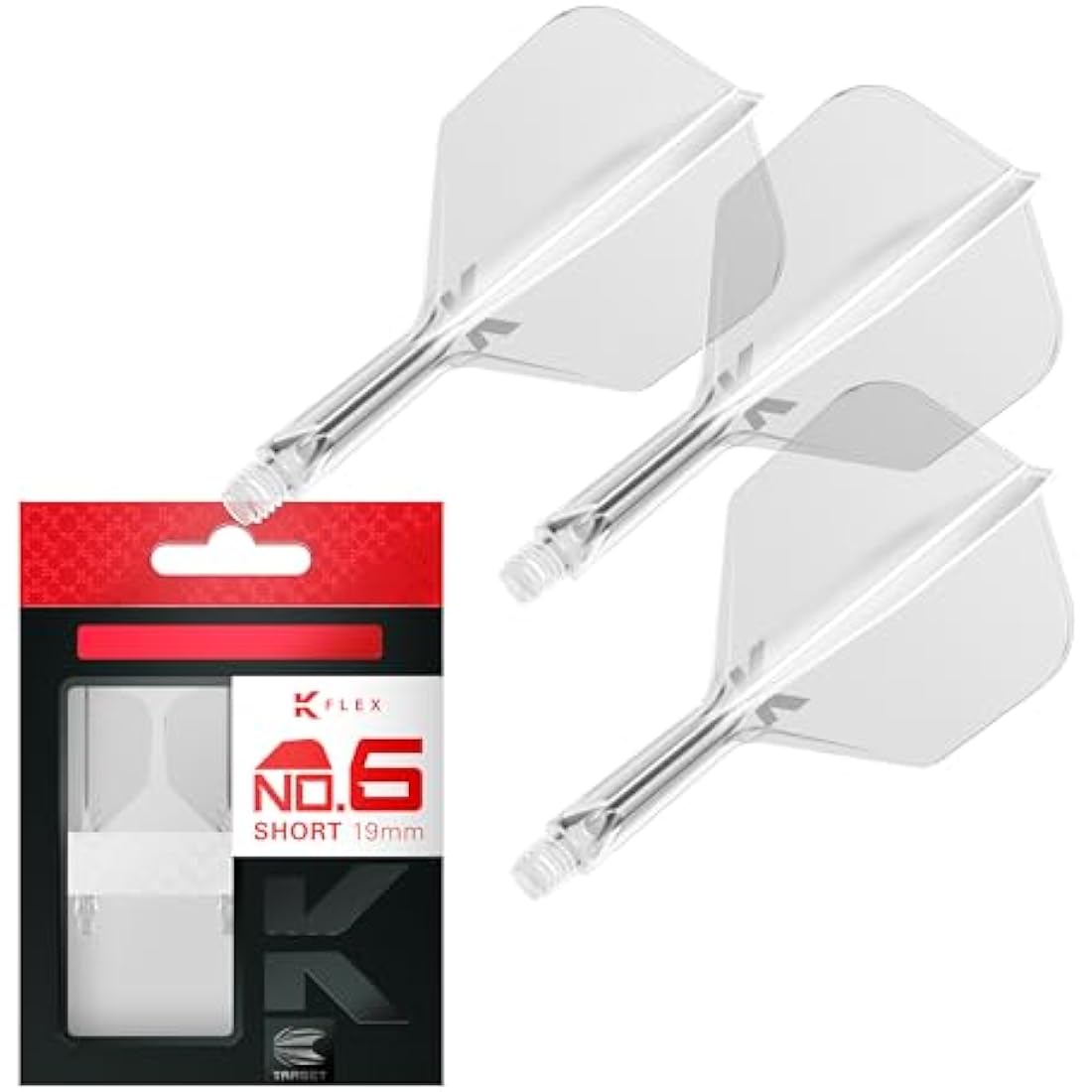 Target Darts K-Flex Integrated Flights and Shafts | No.6 Shape - Black