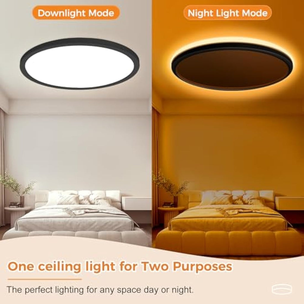 Slochi 36W LED Ceiling Light | 40cm Dimmable Flush Mount with Remote