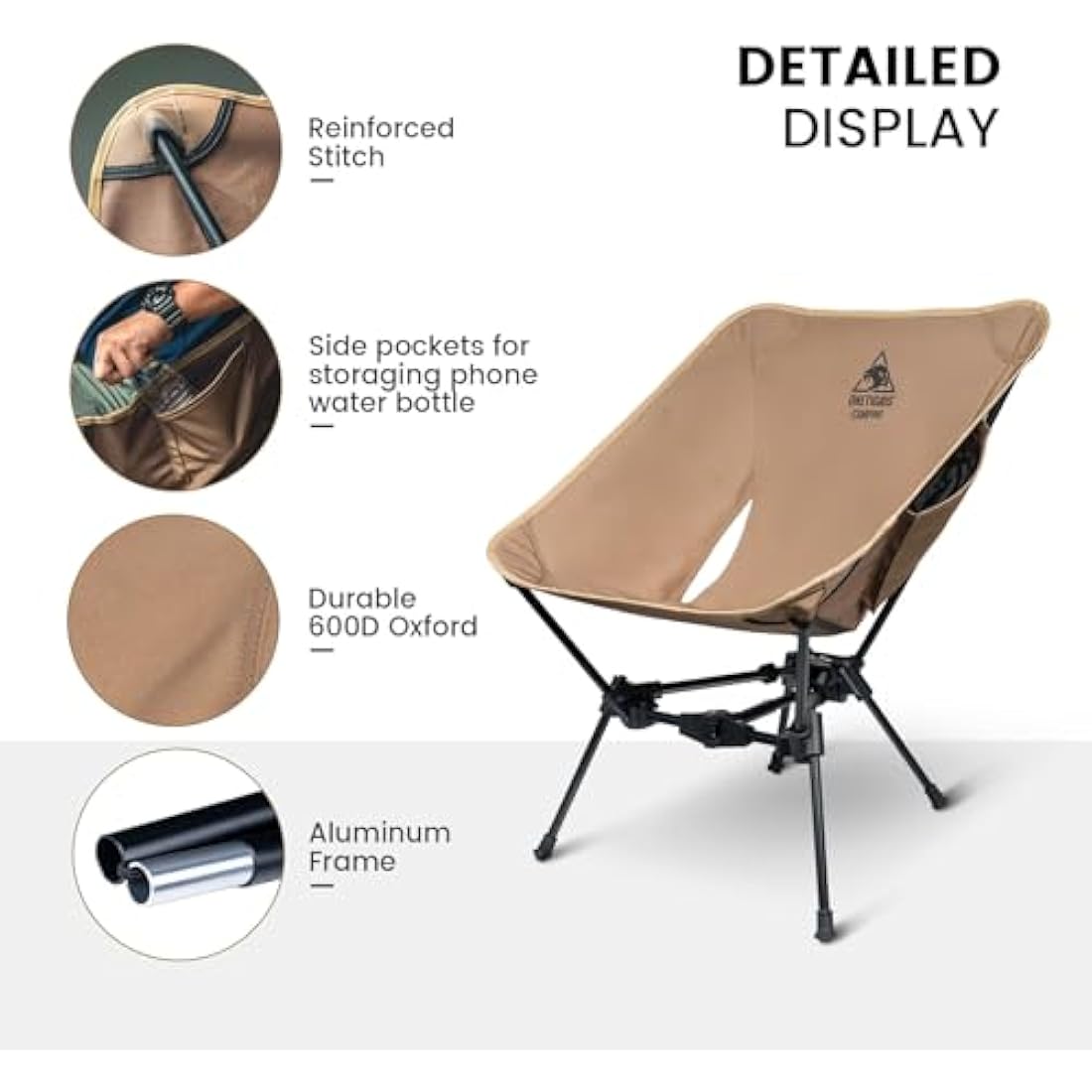OneTigris Tigerblade Camping Chair | Lightweight Folding 330lb Capacity
