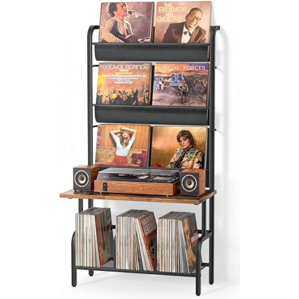 Bikoney Vinyl Record Storage Cabinet | 300 Album Turntable Stand
