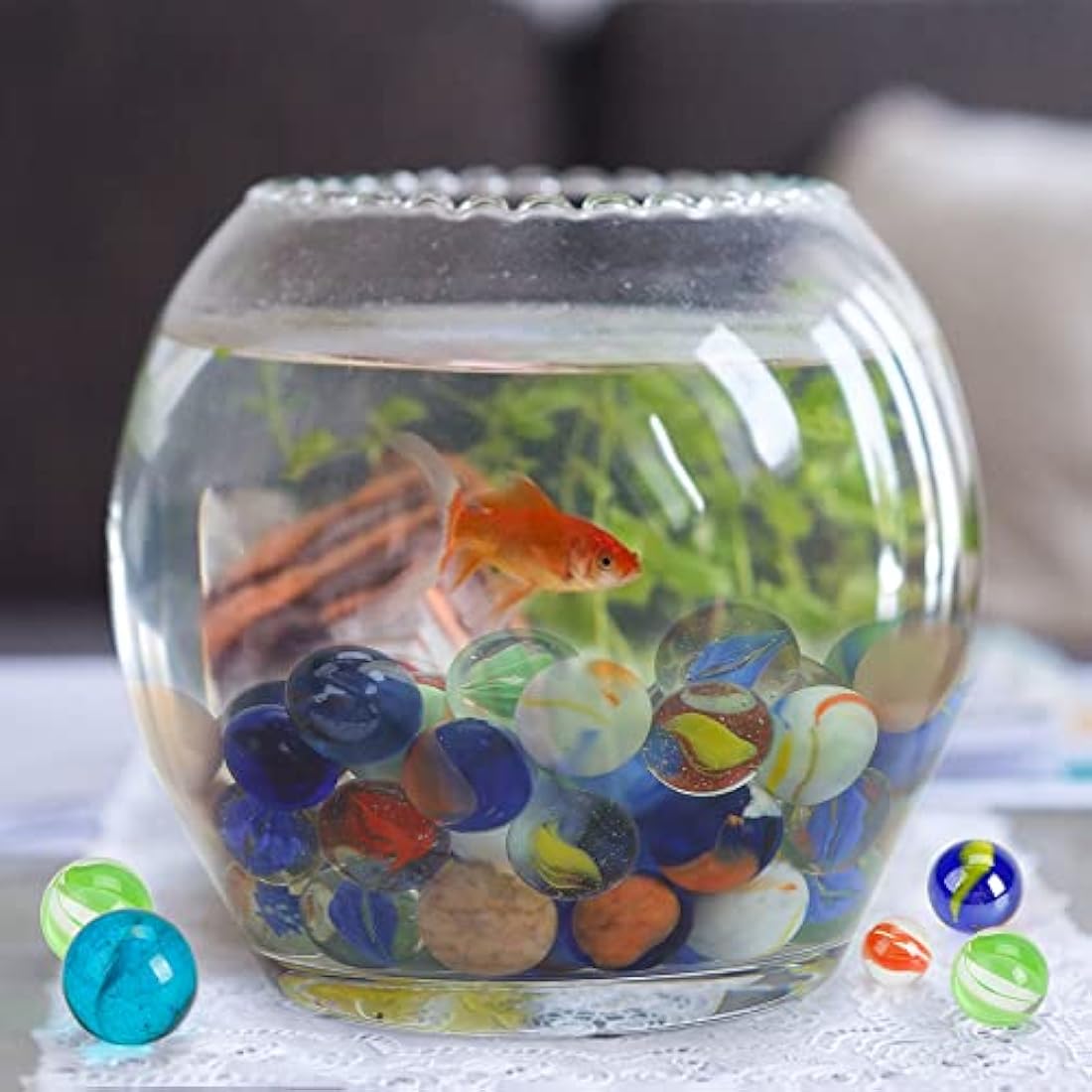 HAKACC 66 PCS Glass Marbles – Assorted Colors & Sizes for Games & Decor