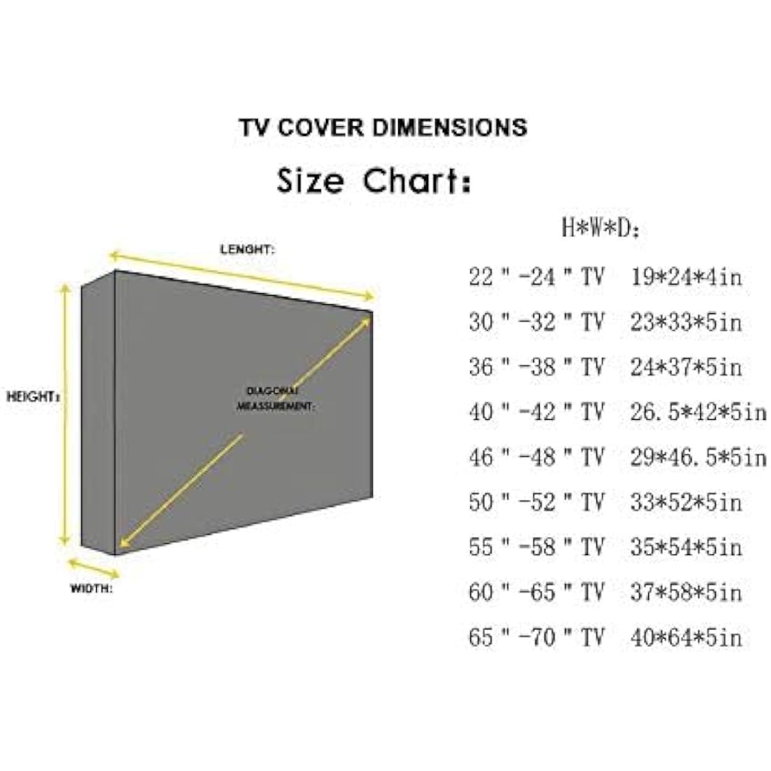 Jolof Store Outdoor TV Cover – Waterproof 600D Oxford Screen Protector