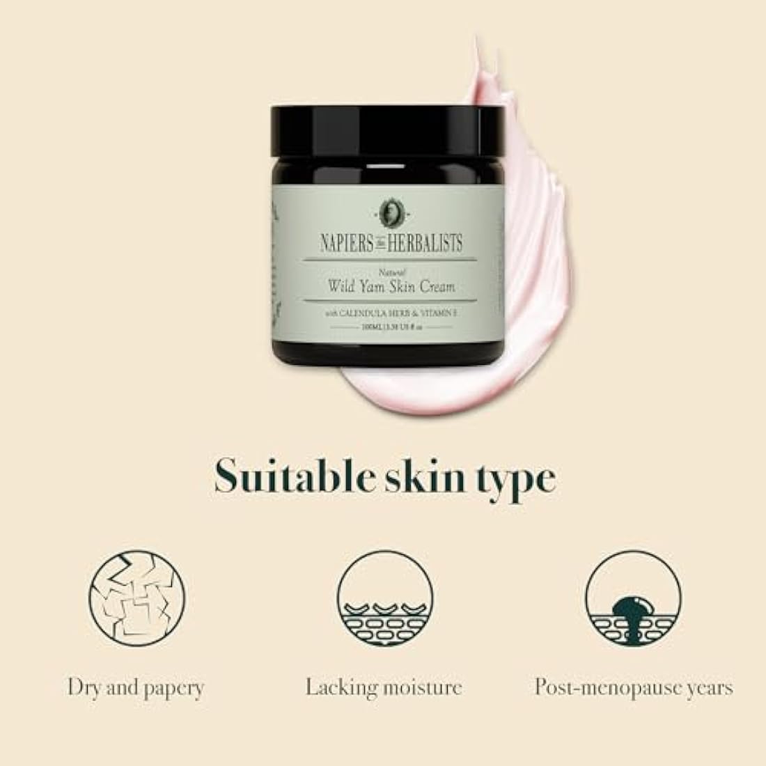 Napiers Wild Yam and Marigold Cream – Menopause Relief – 100ml
