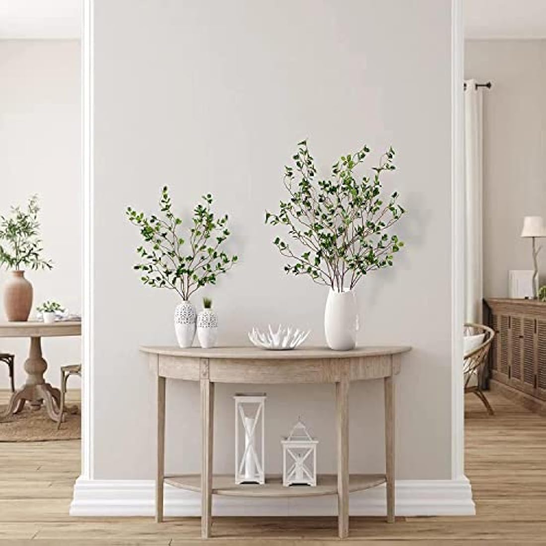 3Pcs Artificial Ficus Branches | 43.3in Faux Greenery Stems