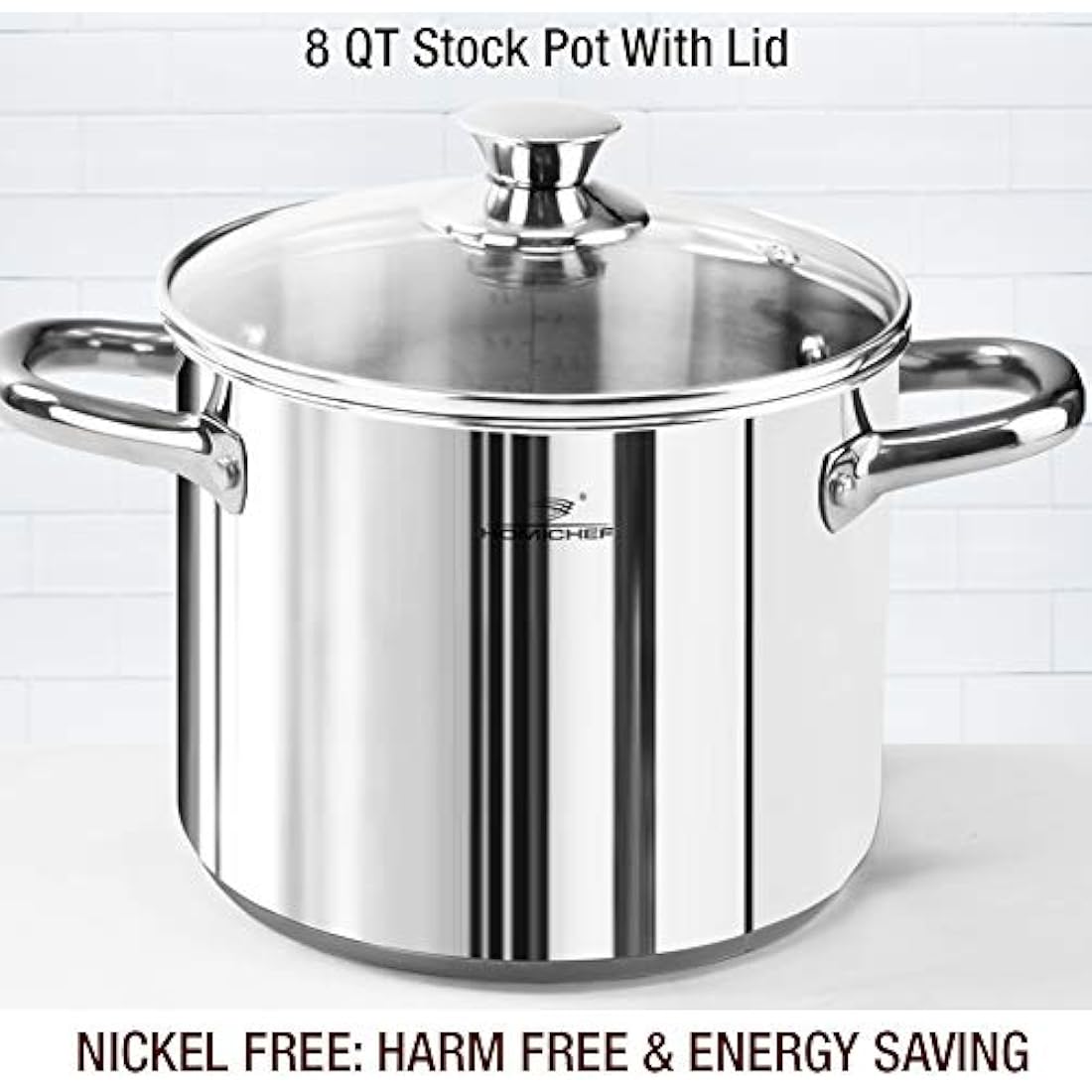 HOMICHEF 14-Piece Nickel Free Stainless Steel Cookware Set | Induction