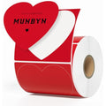 MUNBYN 3" Heart Thermal Stickers | Red Adhesive Labels for Small Business