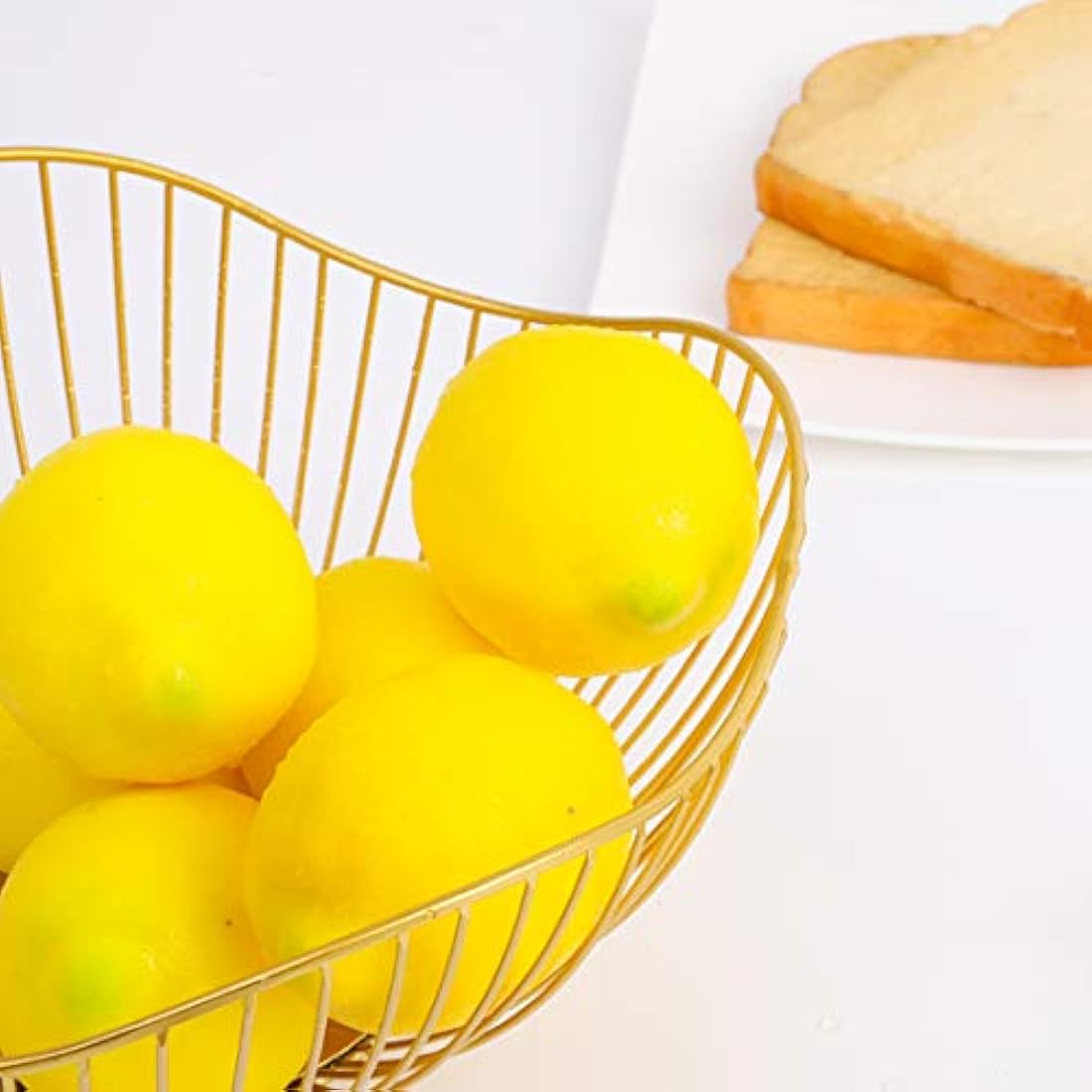 Veryhome Artificial Lemons – 6pcs Realistic Fake Fruit for Kitchen Decor