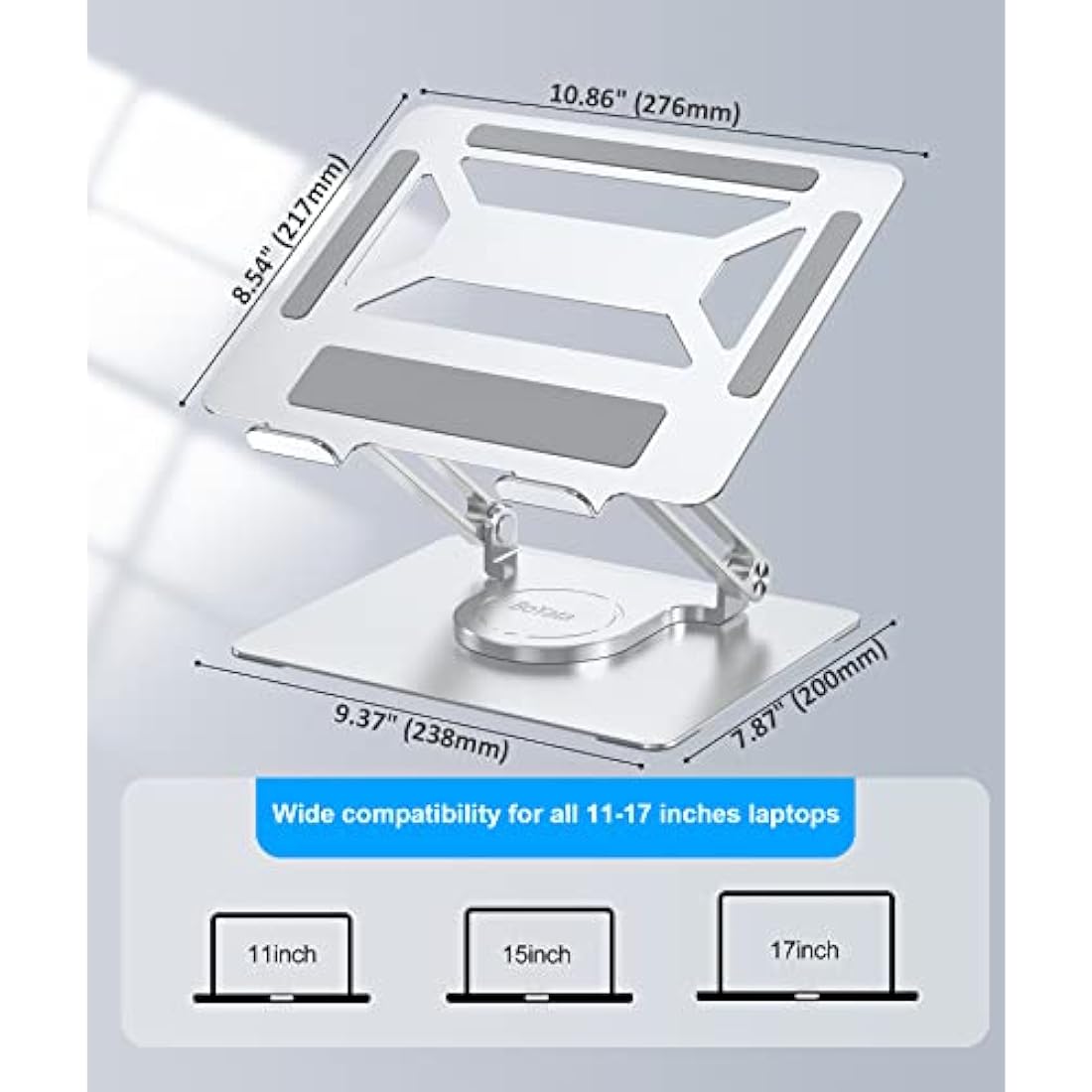 BoYata Laptop Stand | 360° Rotating Adjustable Ergonomic Desk Riser