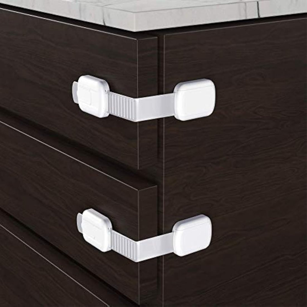 Baby Proof Cabinet Locks – Adjustable Child Safety Latches (8 Pack)