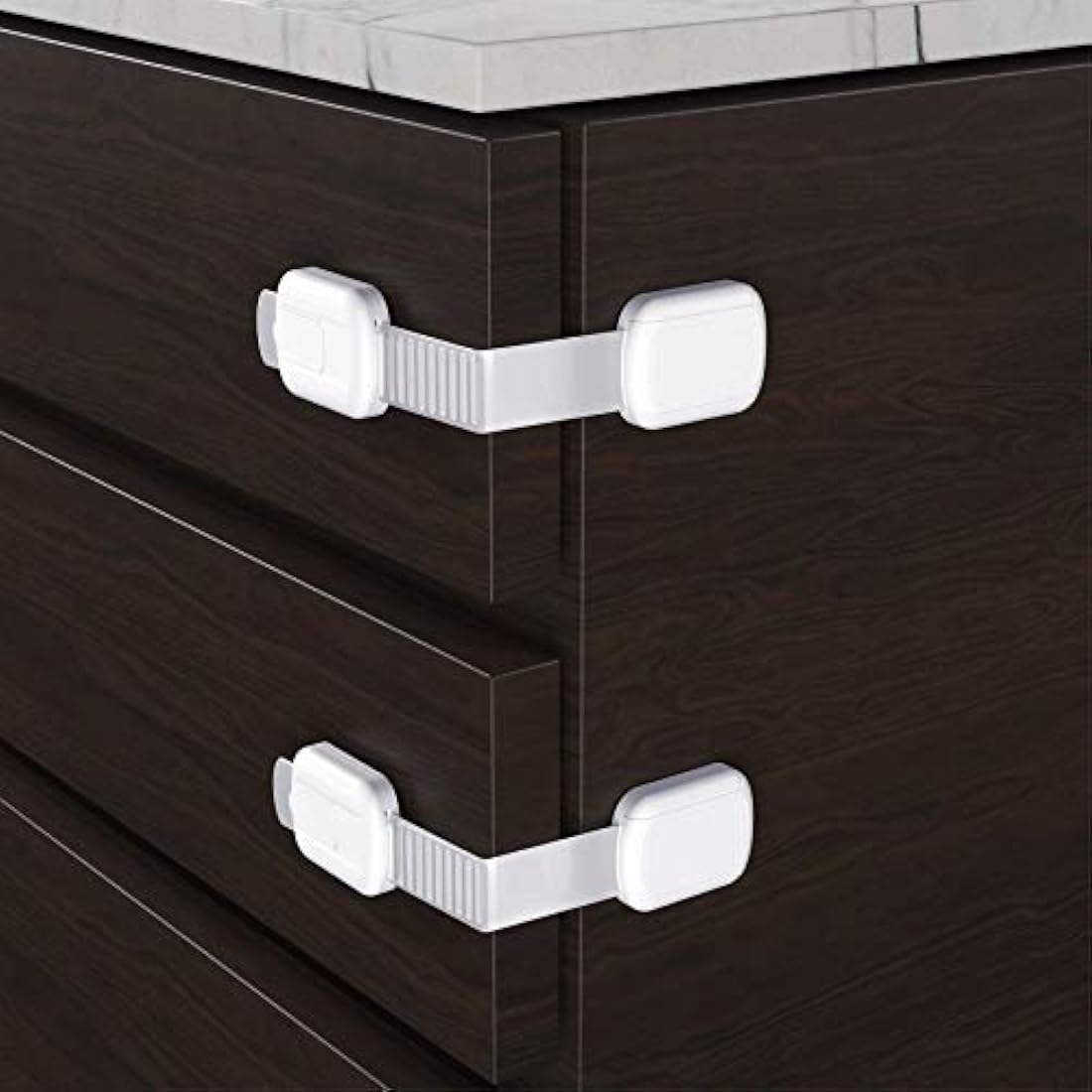 Baby Proof Cabinet Locks – Adjustable Child Safety Latches (8 Pack)